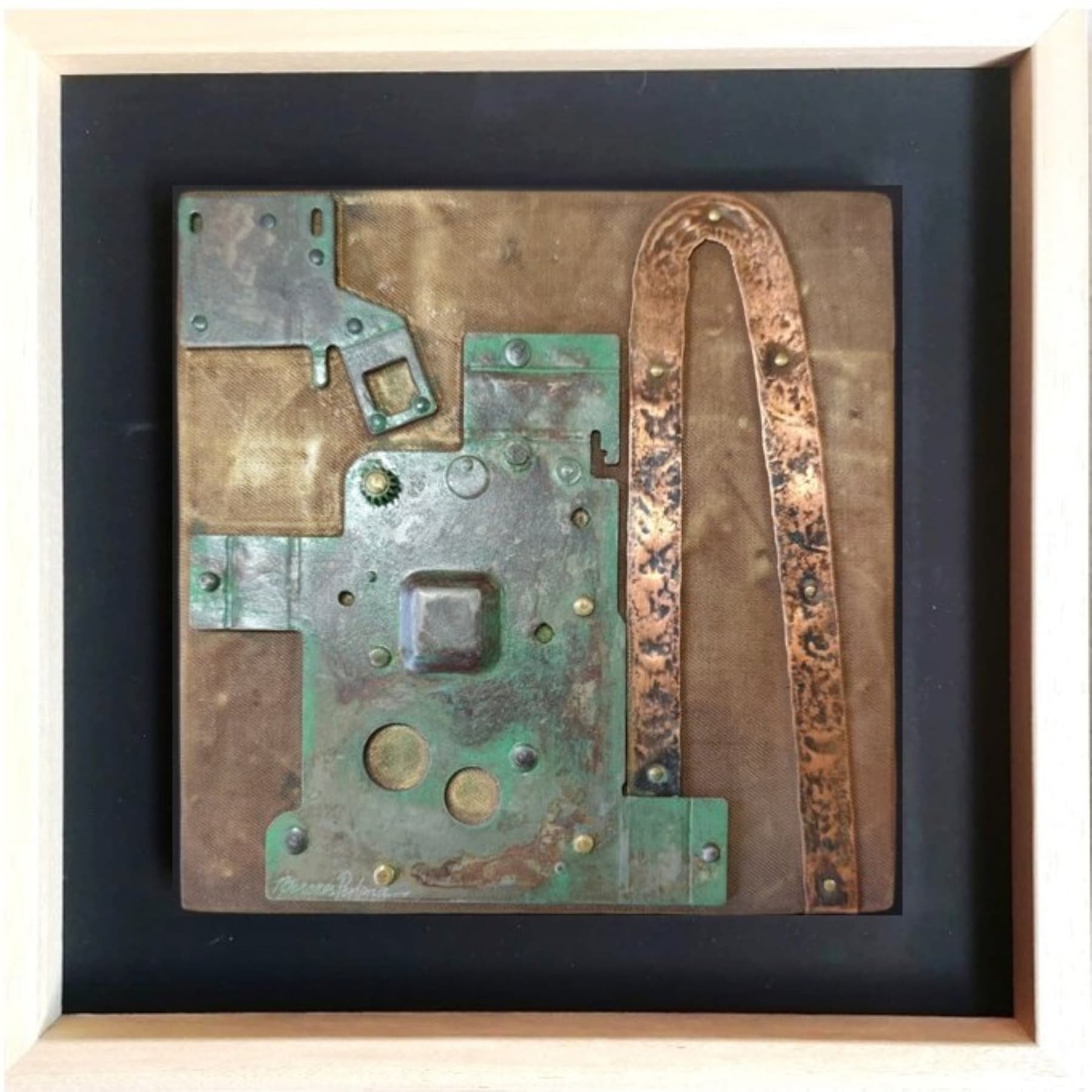 Obra abstracta Metales 20x20 - 14 por Antonio Casares Palma