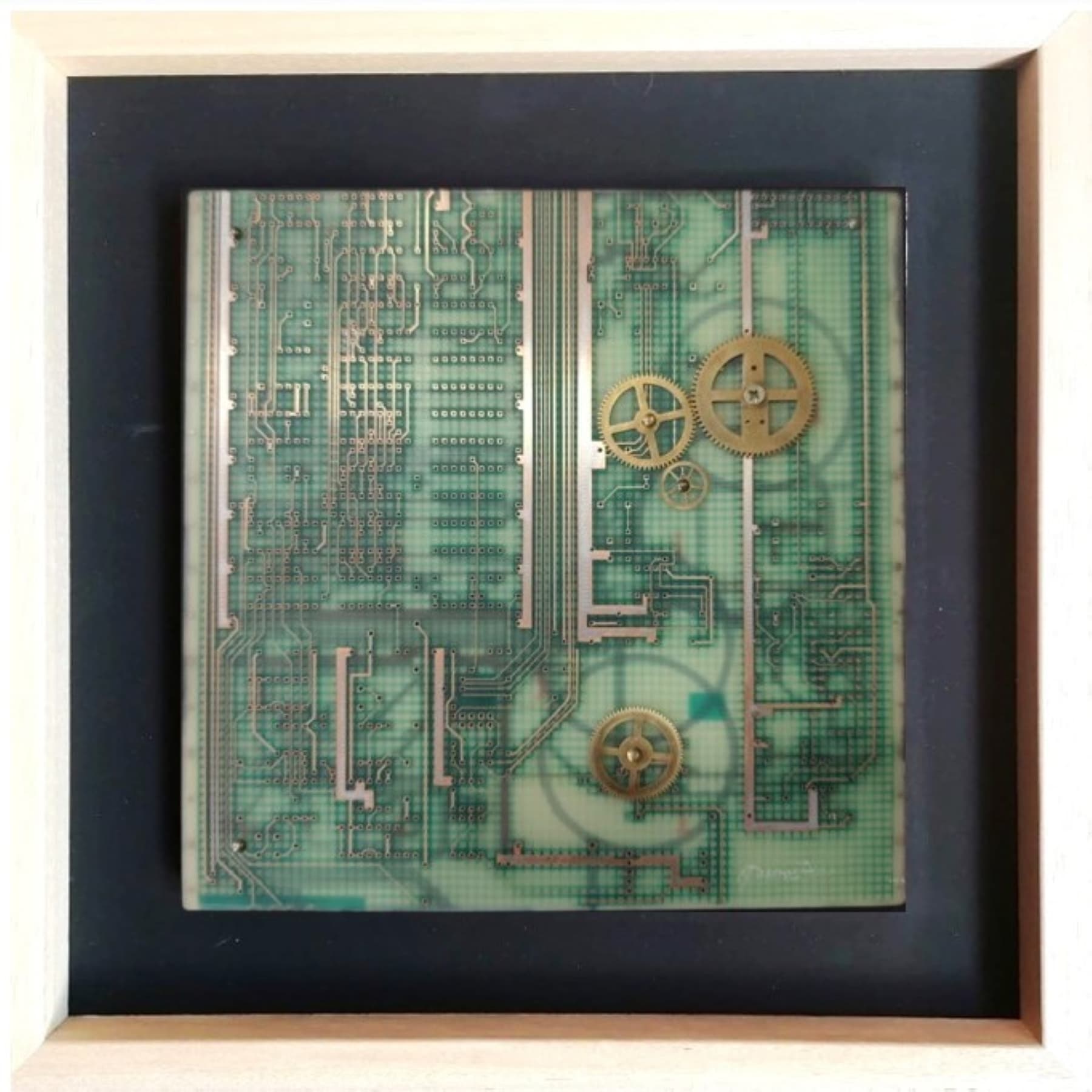 Obra abstracta Metales 20x20 - 15 por Antonio Casares Palma