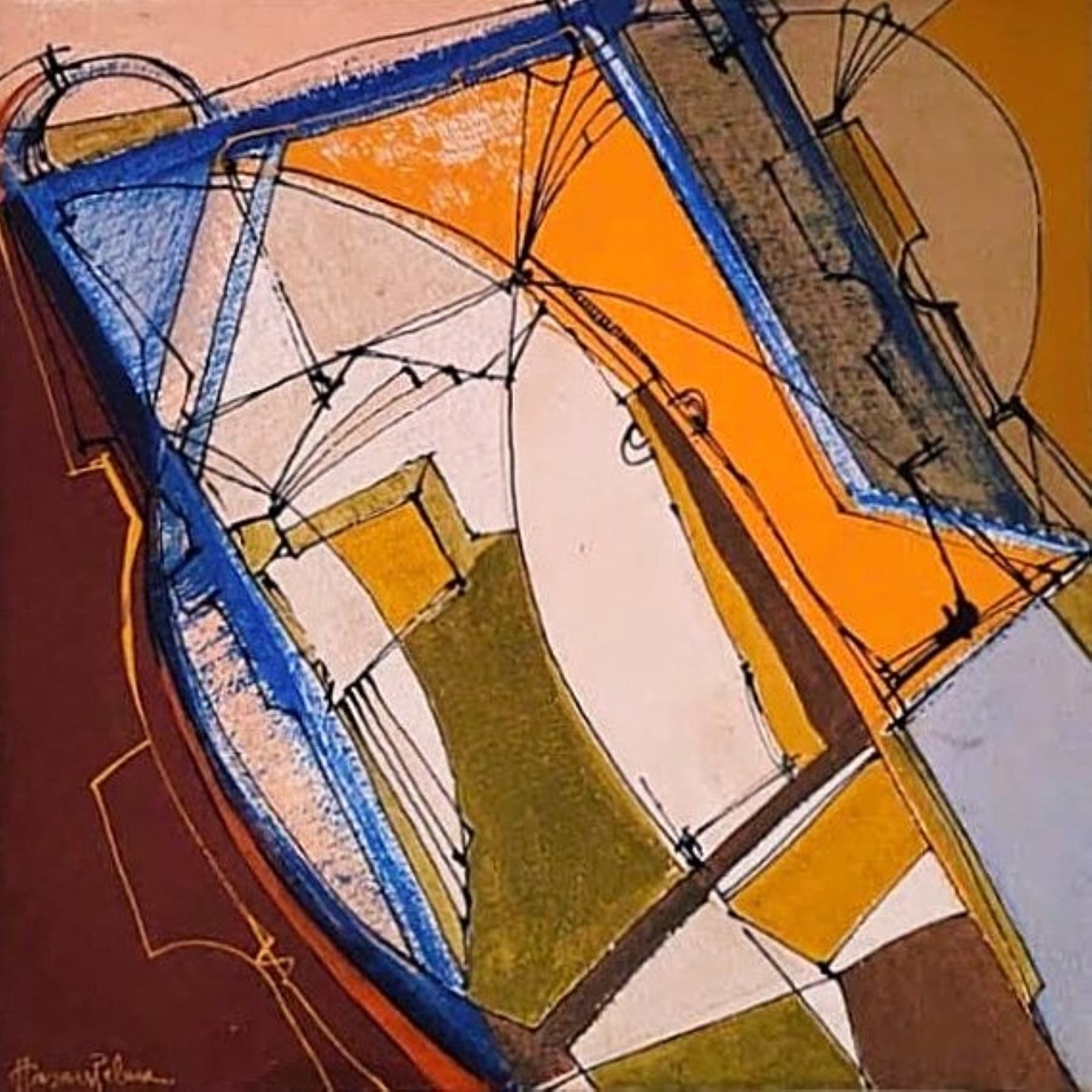 Obra abstracta Ref M-16 Mixta sobre tela por Antonio Casares Palma
