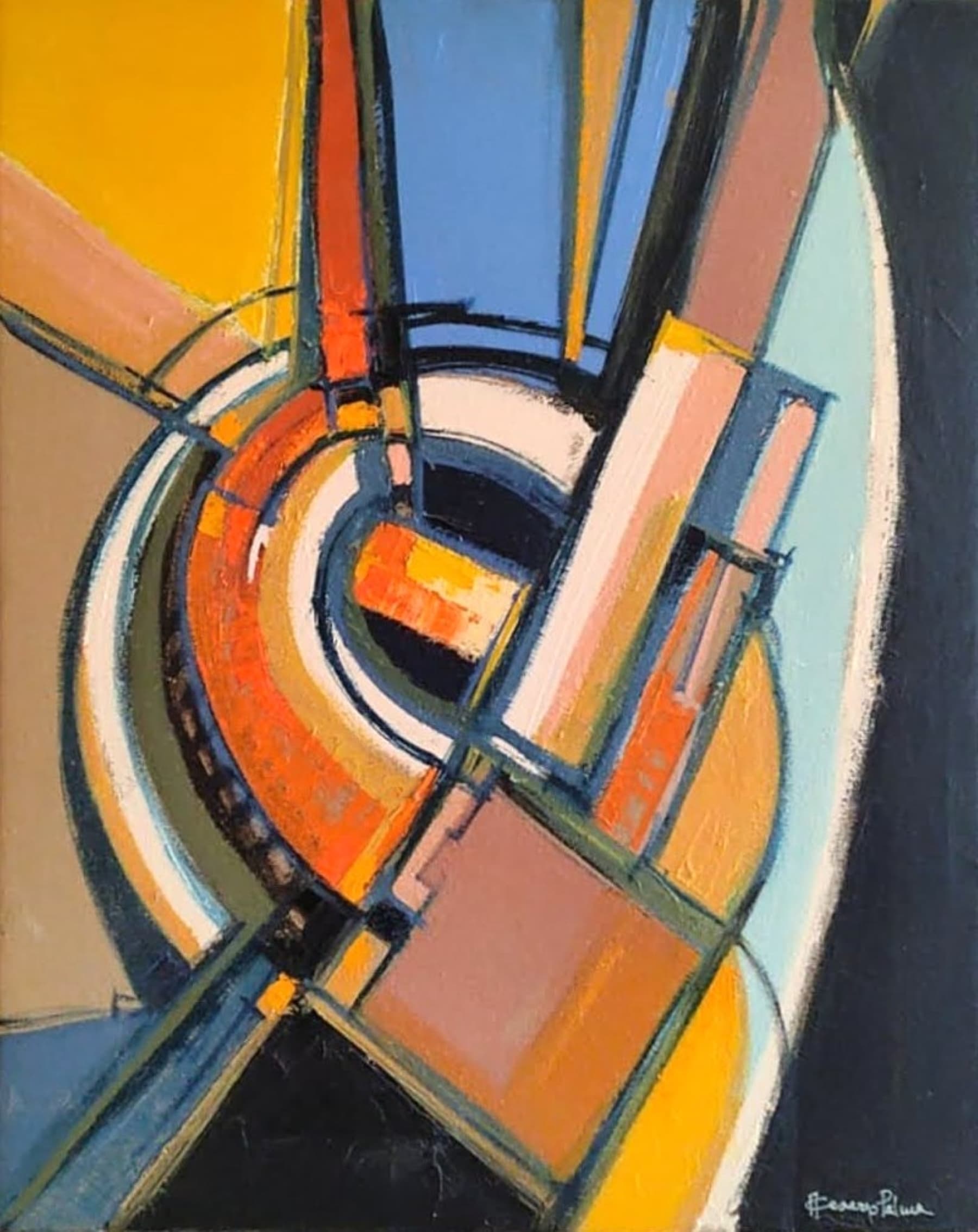 Obra abstracta Ronda Tres por Antonio Casares Palma